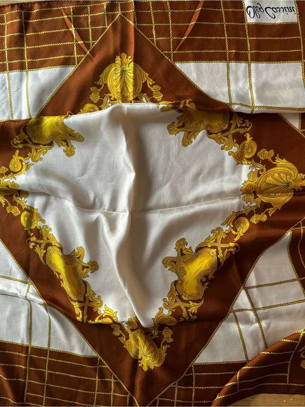 Oleg Cassini Vintage Baroque Silk Scarf